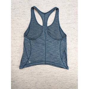 Lululemon Train‎ Times Tank Top Heathered Blue Size 8 Running Yoga Outdoorsy